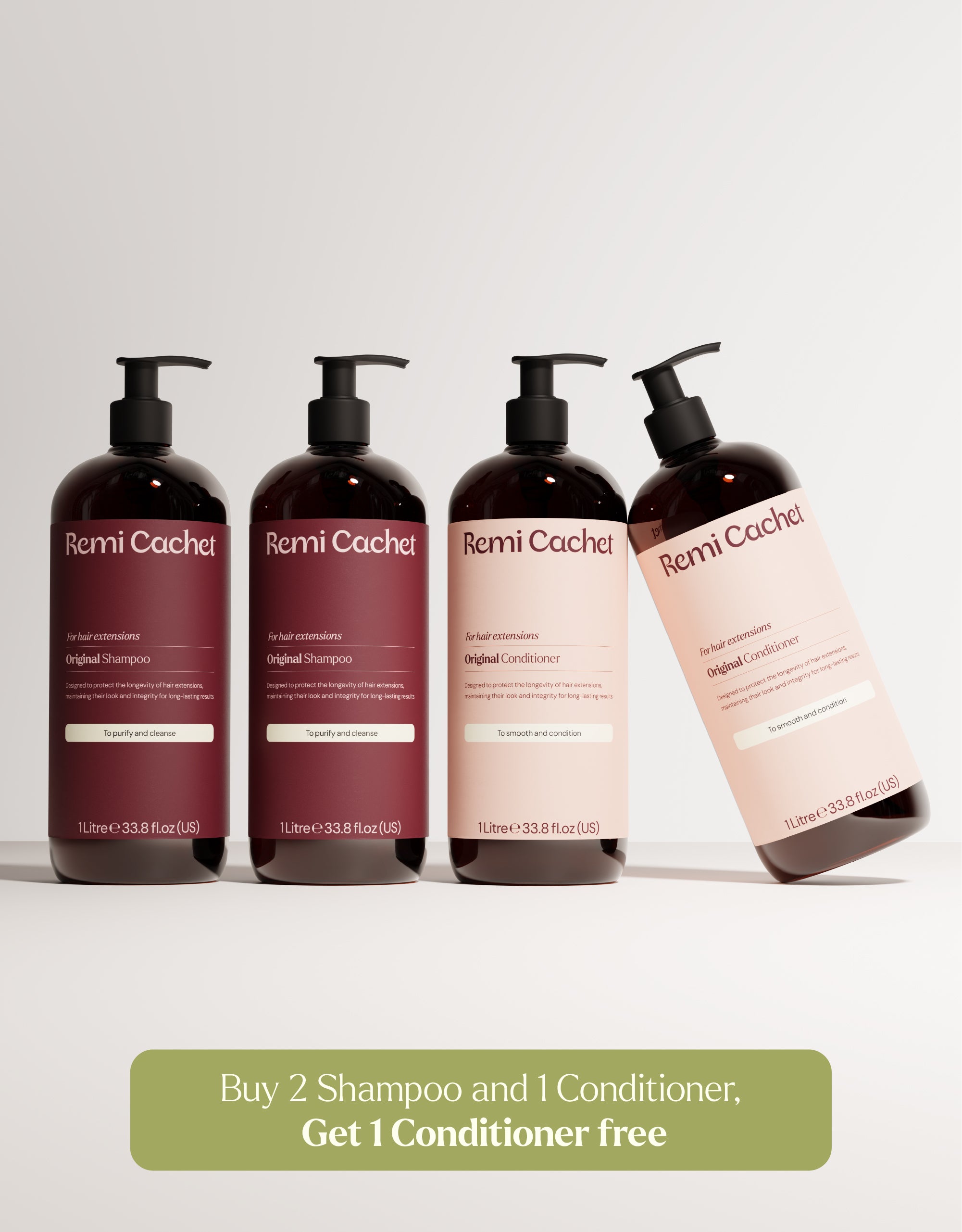 1 Litre Shampoo & Conditioner 4-Pack Bundle