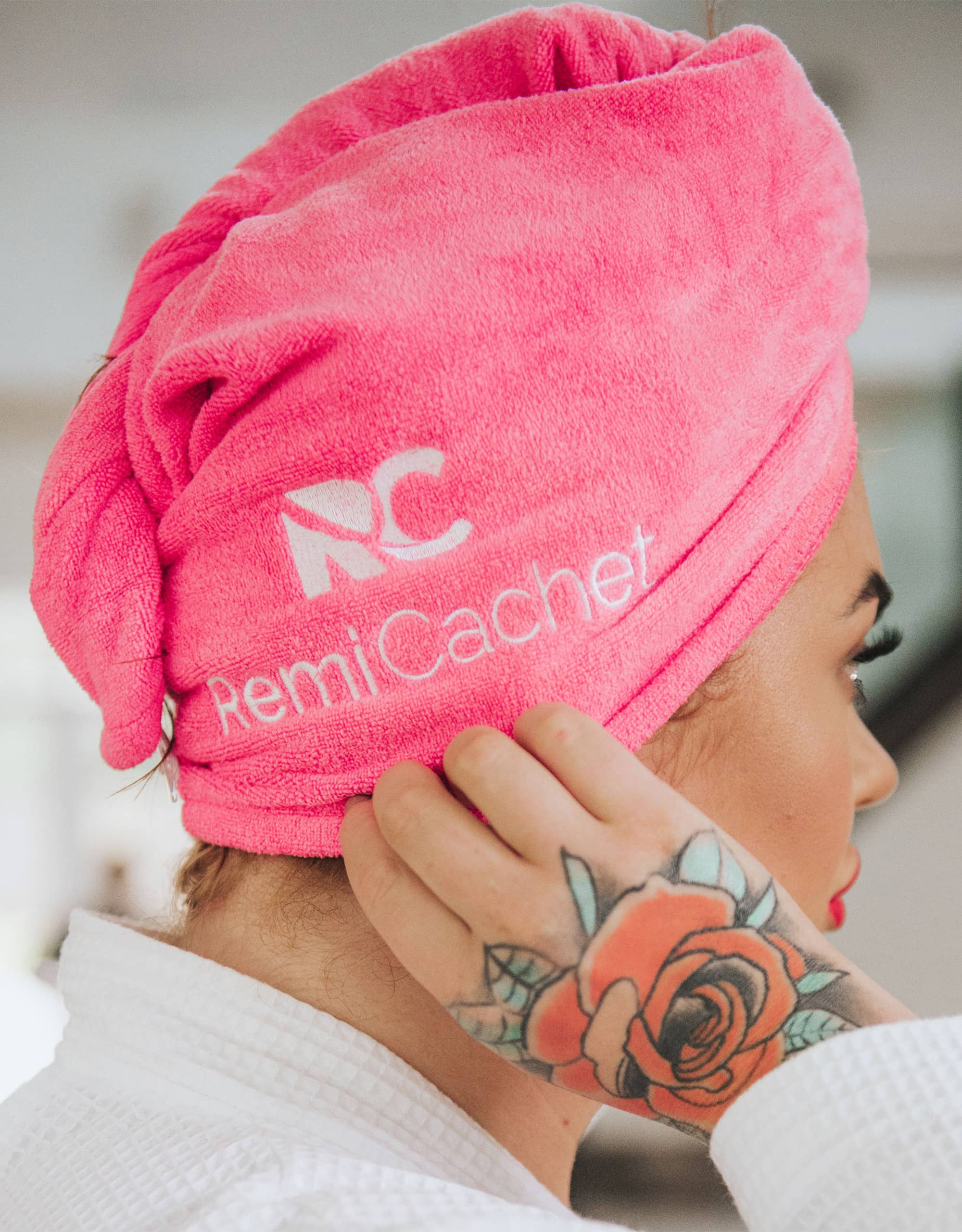 Shower cap and hair towel outlet